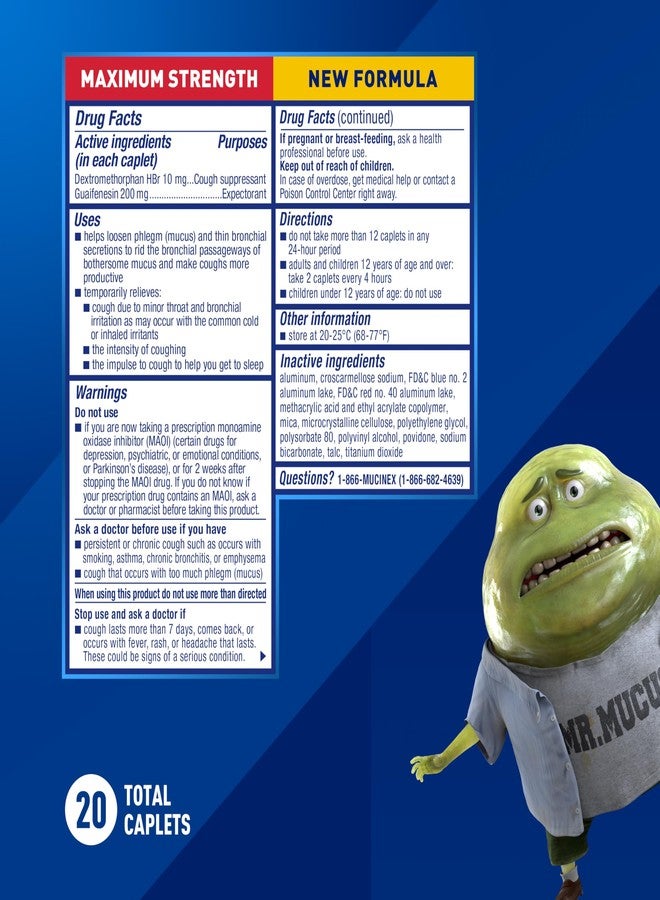 Mucinex Fast-Max Severe Congestion & Cough Medicine for Adults, Cough & Bothersome Mucus Relief with Dextromethorphan HBr & Guaifenesin, Cough Suppressant & Expectorant Medicine, 20 Count - Image 5